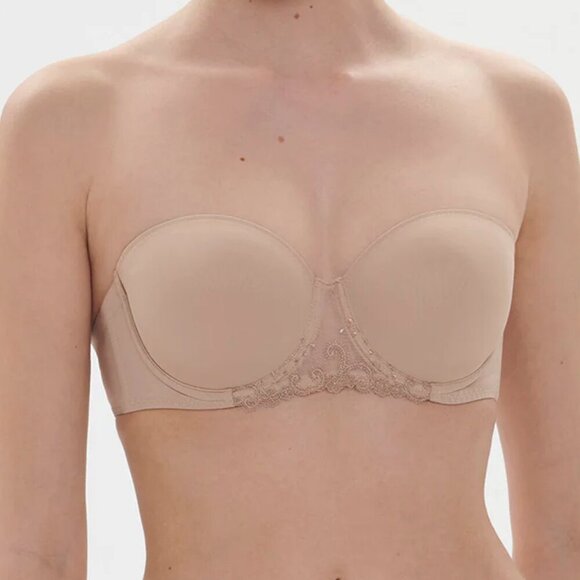 Simone Perele Delice Strapless Convertible Bra 38C Sand NWT - Picture 2 of 11